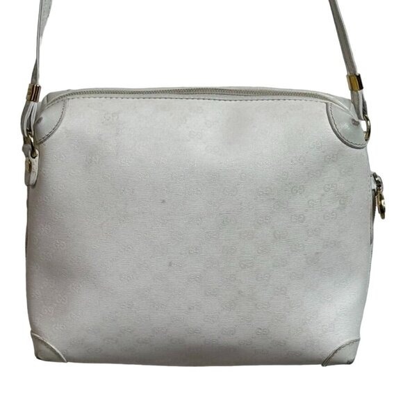 Vintage GUCCI White GG Monogram Coated Canvas Small Shoulder Crossbody Bag - Picture 3 of 16